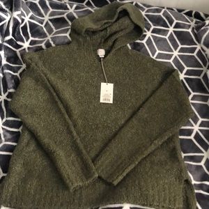 Olive green hooded sweater